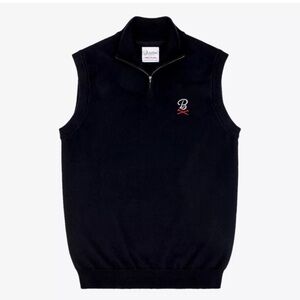BARSTOOL SPORTS Barstool Quarter Zip Vest BLACK size Medium EUC
